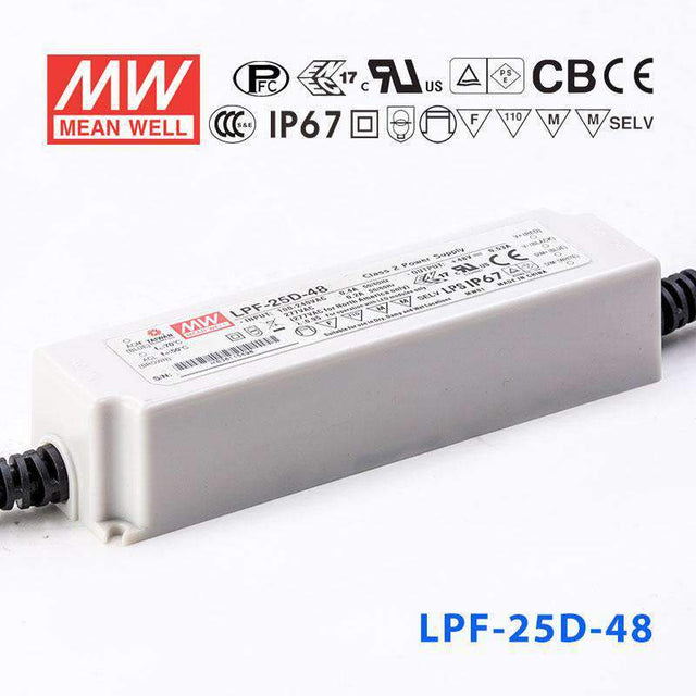 Mean Well LPF - 25D - 48 Power Supply 25W 48V - Dimmable - LPF-25D-48 - powersupplymall.com