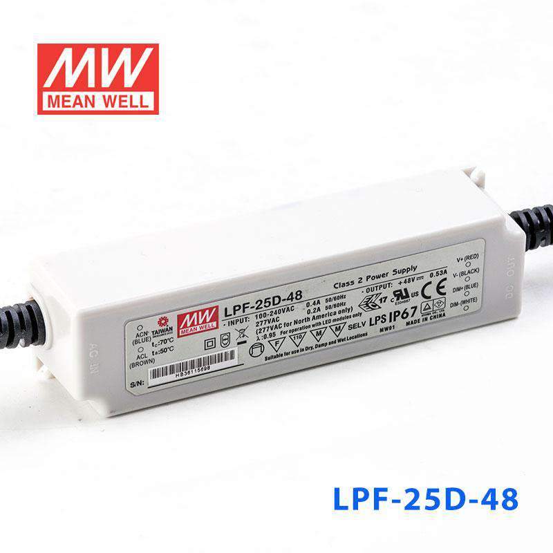 Mean Well LPF - 25D - 48 Power Supply 25W 48V - Dimmable - LPF-25D-48 - powersupplymall.com