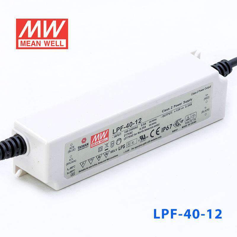 Mean Well LPF-40-12 Power Supply 40W 12V 3.34A - LPF-40-12 - powersupplymall.com