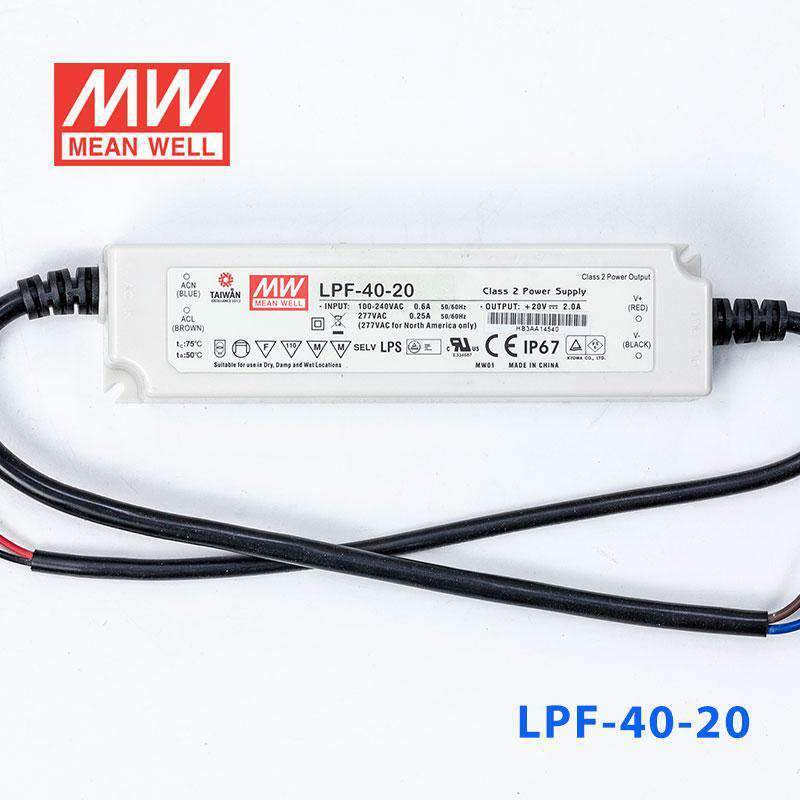 Mean Well LPF - 40 - 20 Power Supply 40W 20V - LPF-40-20 - powersupplymall.com