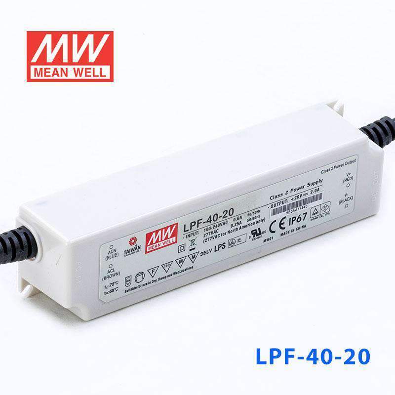 Mean Well LPF - 40 - 20 Power Supply 40W 20V - LPF-40-20 - powersupplymall.com