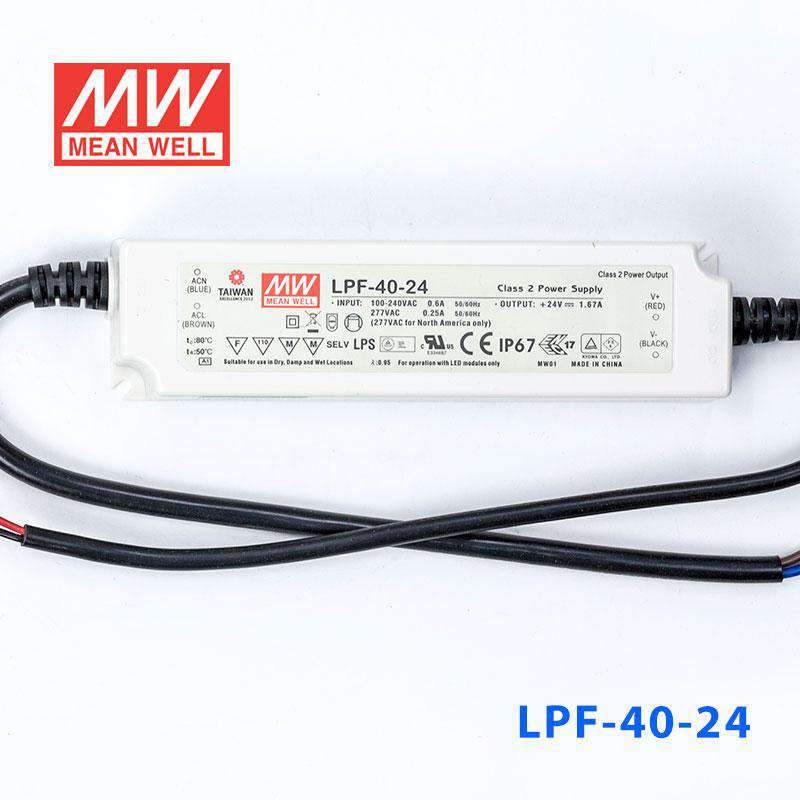 Mean Well LPF - 40 - 24 Power Supply 40W 24V - LPF-40-24 - powersupplymall.com