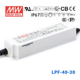 Mean Well LPF-40-30 Power Supply 40W 30V 1.34A - LPF-40-30 - powersupplymall.com