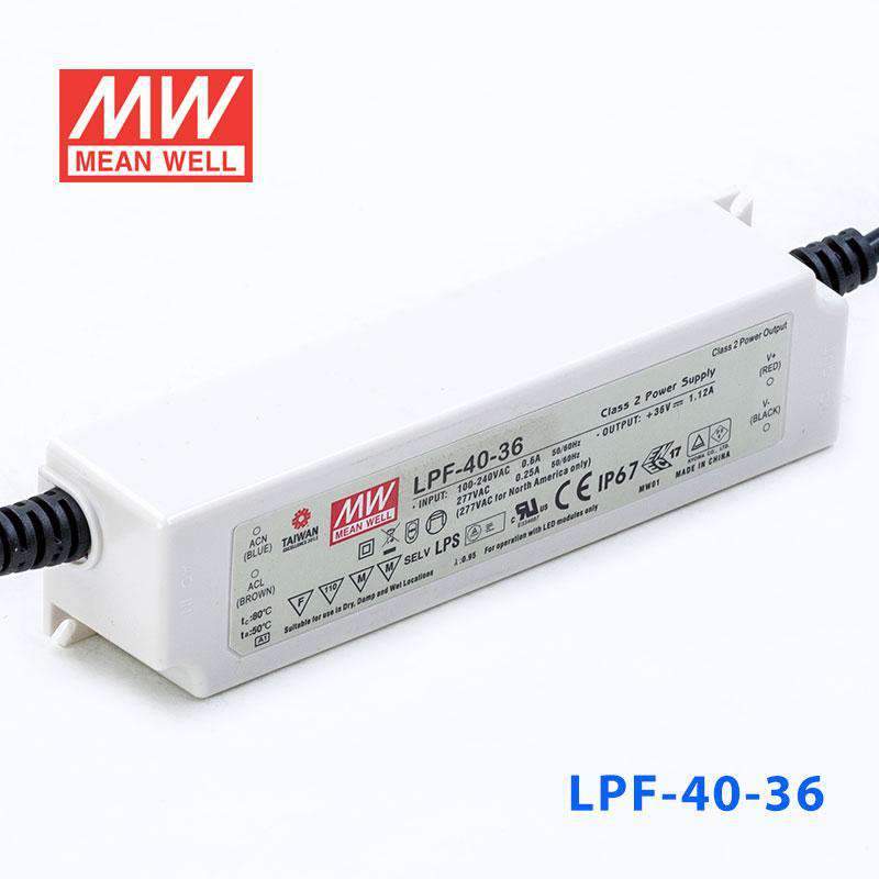 Mean Well LPF-40-36 Power Supply 40W 36V 1.12A - LPF-40-36 - powersupplymall.com
