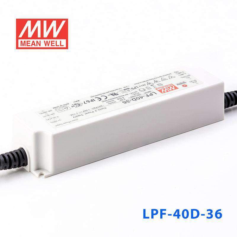 Mean Well LPF-40D-36 Power Supply 40W 36V - Dimmable 1.12A - LPF-40D-36 - powersupplymall.com