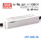 Mean Well LPF - 40D - 36 Power Supply 40W 36V - Dimmable - LPF-40D-36 - powersupplymall.com