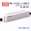 Mean Well LPF - 40D - 42 Power Supply 40W 42V - Dimmable - LPF-40D-42 - powersupplymall.com
