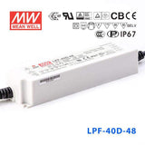 Mean Well LPF - 40D - 48 Power Supply 40W 48V - Dimmable - LPF - 40D - 48 - powersupplymall.com