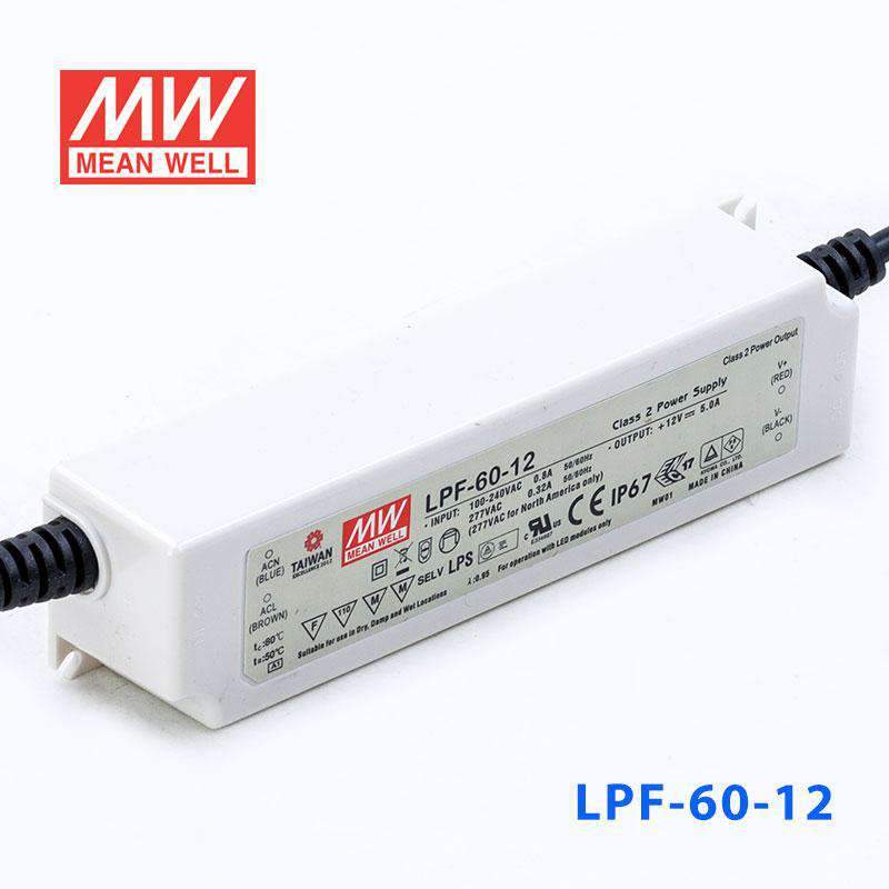 Mean Well LPF-60-12 Power Supply 60W 12V 5A - LPF-60-12 - powersupplymall.com