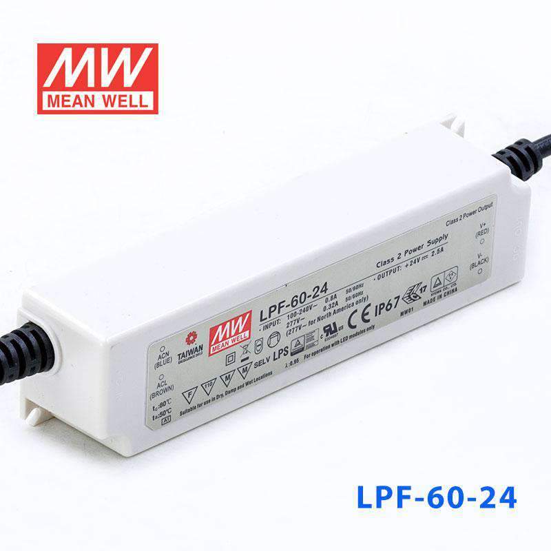 Mean Well LPF-60-24 Power Supply 60W 24V 2.5A - LPF-60-24 - powersupplymall.com