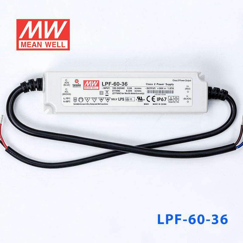 Mean Well LPF - 60 - 36 Power Supply 60W 36V - LPF-60-36 - powersupplymall.com