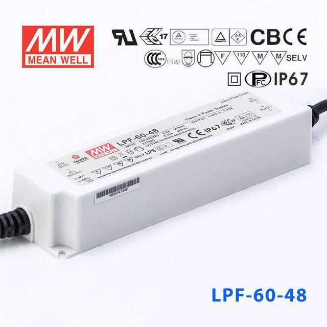 Mean Well LPF-60-48 Power Supply 60W 48V 1.25A - LPF-60-48 - powersupplymall.com