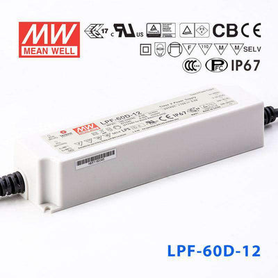 Mean Well LPF-60D-12 Power Supply 60W 12V - Dimmable