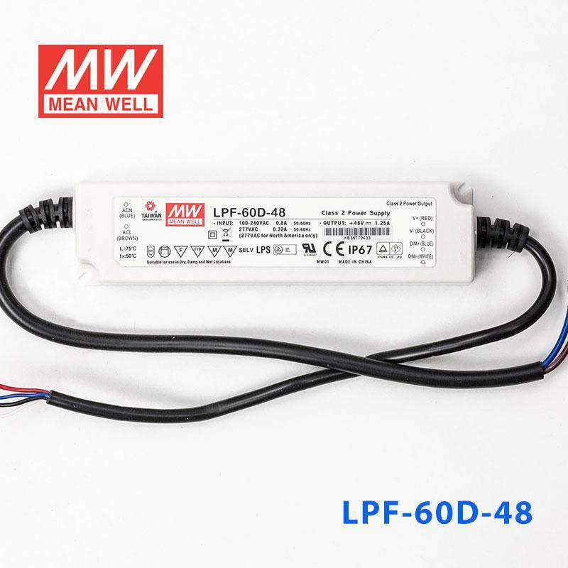 Mean Well LPF - 60D - 48 Power Supply 60W 48V - Dimmable - LPF-60D-48 - powersupplymall.com