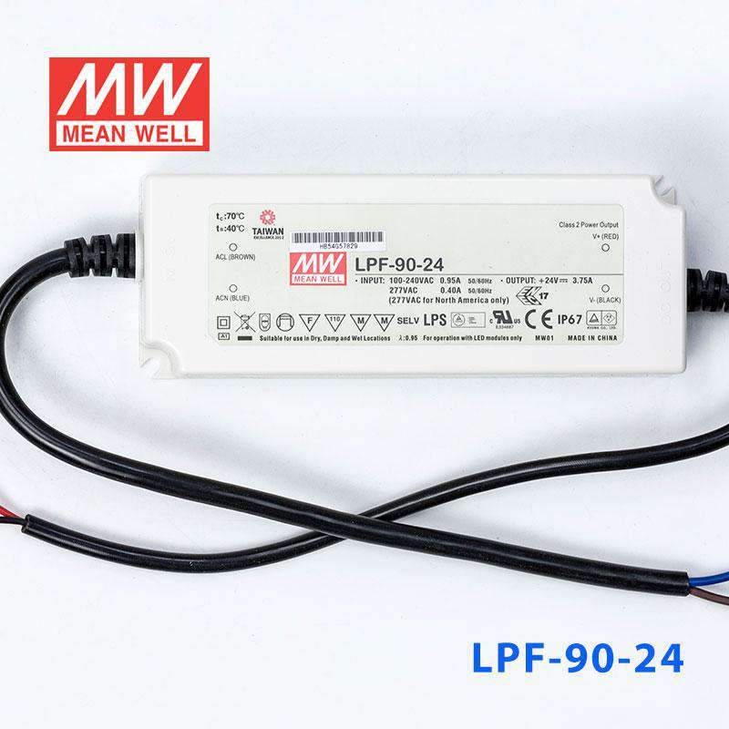 Mean Well LPF-90-24 Power Supply 90W 24V 3.75A - LPF-90-24 - powersupplymall.com