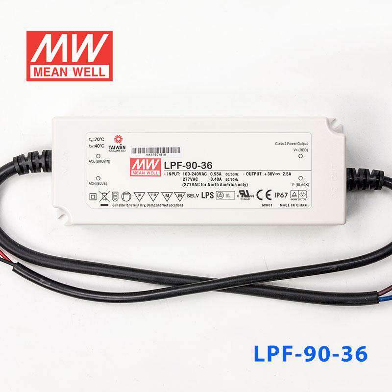 Mean Well LPF - 90 - 36 Power Supply 90W 36V - LPF-90-36 - powersupplymall.com