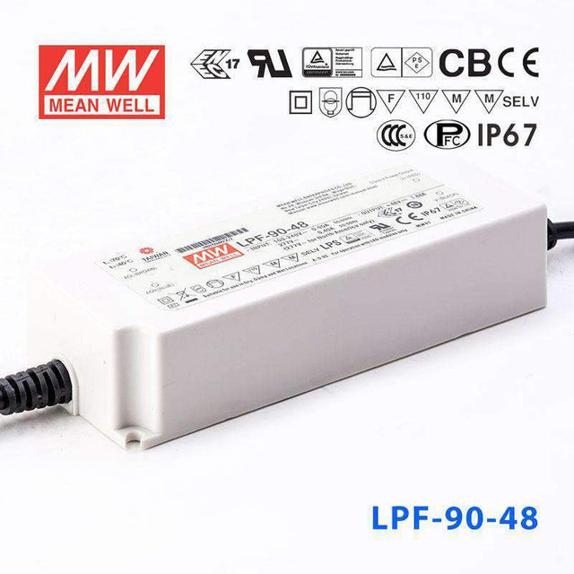 Mean Well LPF-90-48 Power Supply 90W 48V 1.88A - LPF-90-48 - powersupplymall.com