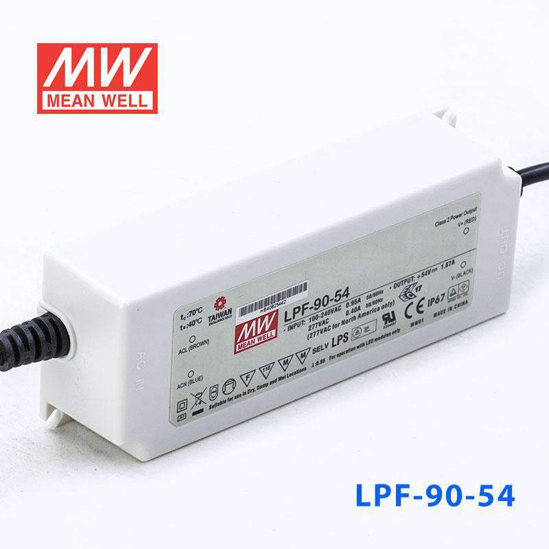 Mean Well LPF-90-54 Power Supply 90W 54V 1.67A - LPF-90-54 - powersupplymall.com