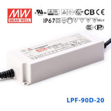 Mean Well LPF-90D-20 Power Supply 90W 20V - Dimmable 4.5A - LPF-90D-20 - powersupplymall.com