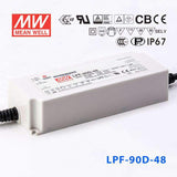 Mean Well LPF - 90D - 48 Power Supply 90W 48V - Dimmable - LPF-90D-48 - powersupplymall.com