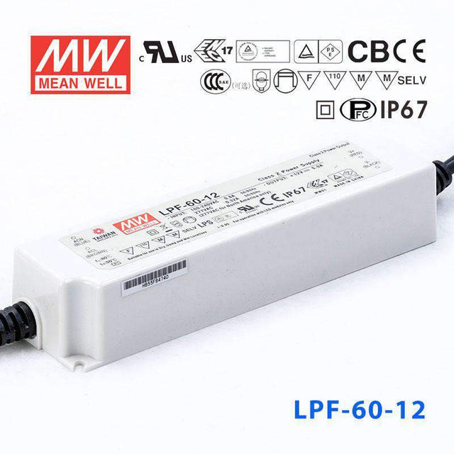 Mean Well LPF Series LED Power Supply 12V (16~60W) - powersupplymall.com