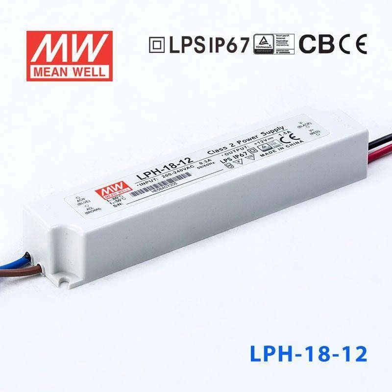 Mean Well LPH-18-12 Power Supply 18W 12V 1.5A - LPH-18-12 - powersupplymall.com