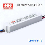 Mean Well LPH-18-12 Power Supply 18W 12V 1.5A - LPH-18-12 - powersupplymall.com