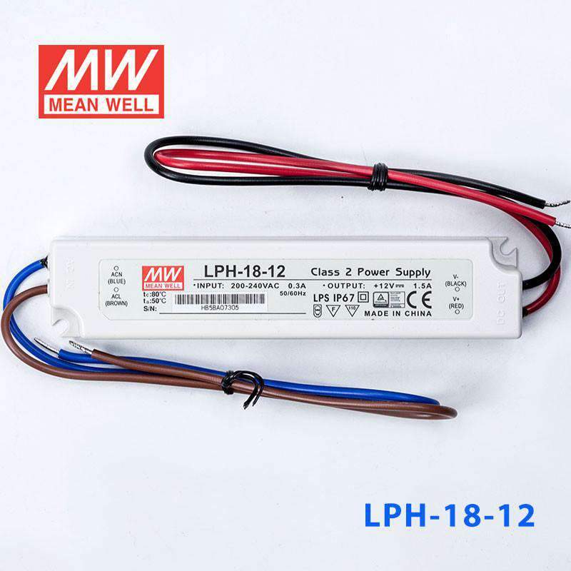 Mean Well LPH-18-12 Power Supply 18W 12V 1.5A - LPH-18-12 - powersupplymall.com