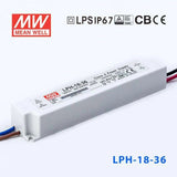 Mean Well LPH - 18 - 36 Power Supply 18W 36V - LPH - 18 - 36 - powersupplymall.com