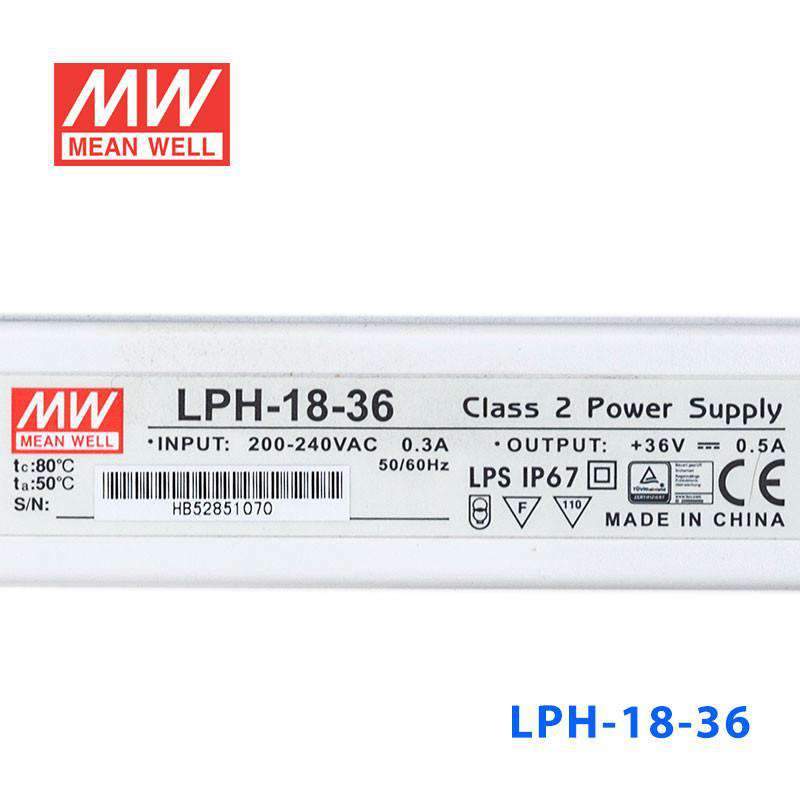 Mean Well LPH - 18 - 36 Power Supply 18W 36V - LPH - 18 - 36 - powersupplymall.com