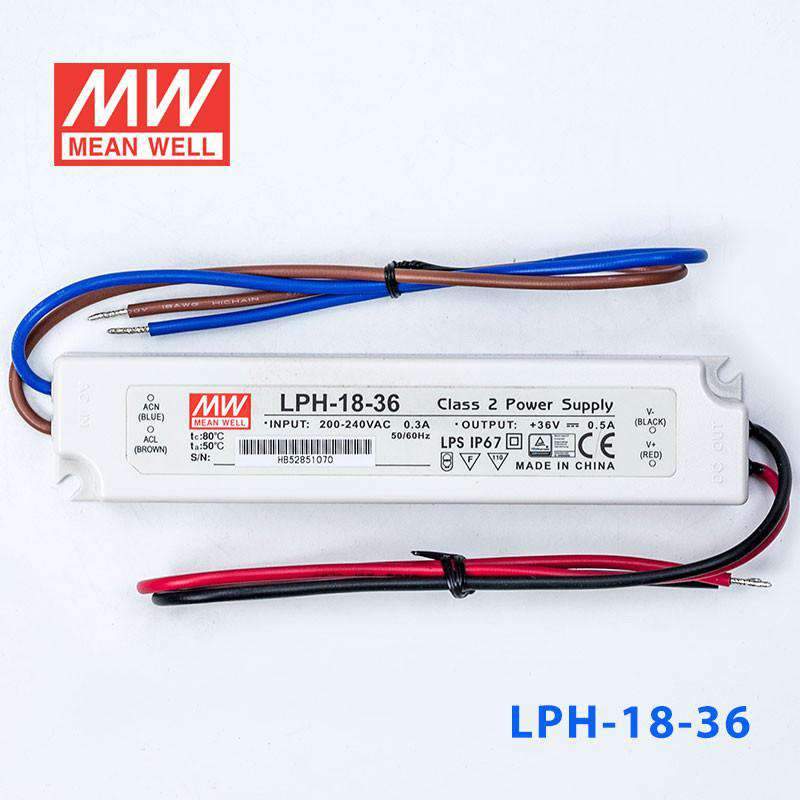 Mean Well LPH - 18 - 36 Power Supply 18W 36V - LPH - 18 - 36 - powersupplymall.com