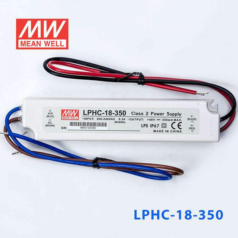 Mean Well LPHC-18-350 AC-DC Single output LED driver Constant Current - LPHC-18-350 - powersupplymall.com