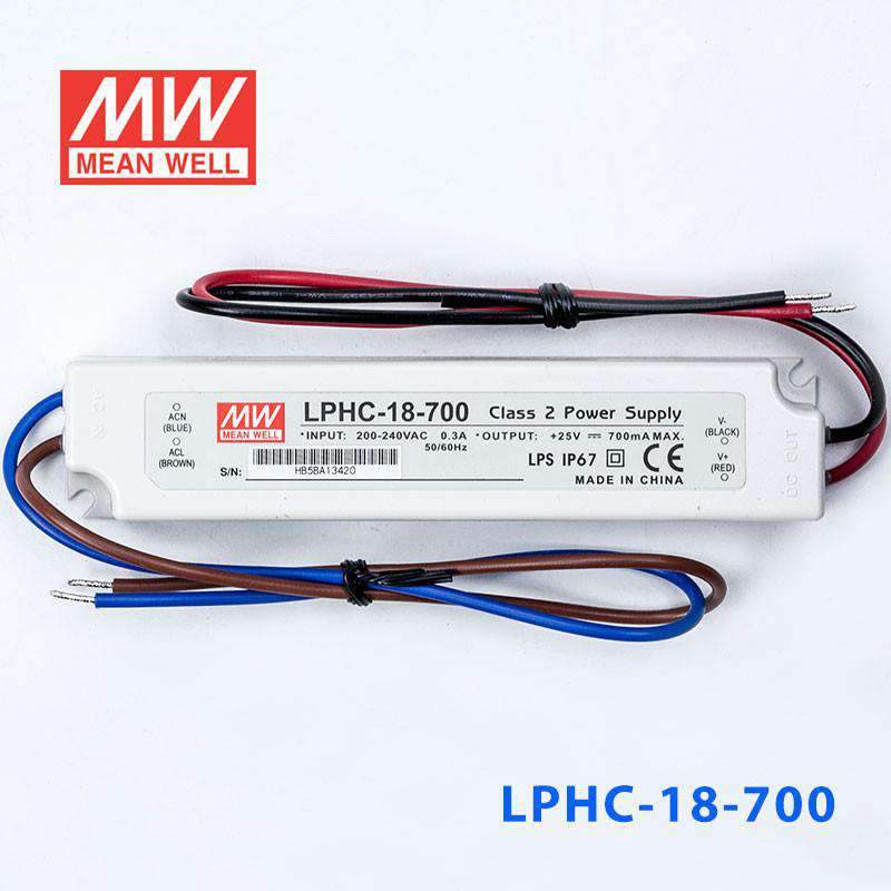 Mean Well LPHC-18-700 AC-DC Single output LED driver Constant Current - LPHC-18-700 - powersupplymall.com