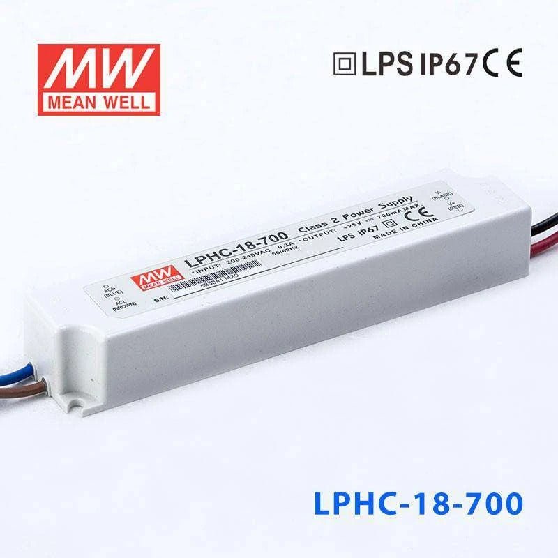Mean Well LPHC - 18 - 700 AC - DC Single output LED driver Constant Current - LPHC - 18 - 700 - powersupplymall.com