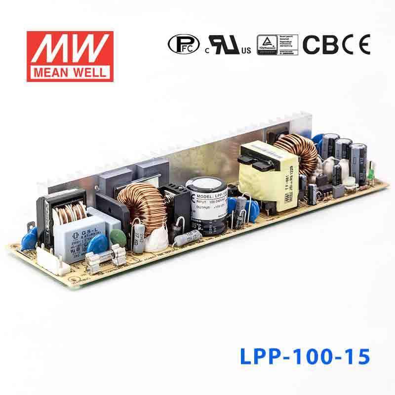 Mean Well LPP - 100 - 15 Power Supply 100W 15V - LPP - 100 - 15 - powersupplymall.com