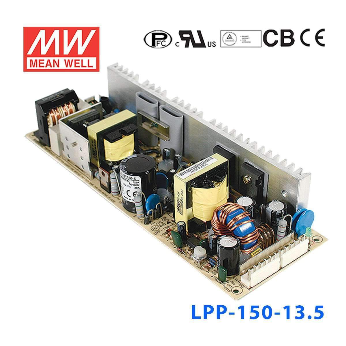 Mean Well LPP - 150 - 13.5 Power Supply 151W 13.5V - LPP - 150 - 13.5 - powersupplymall.com