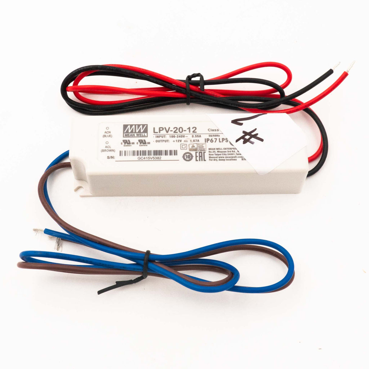 Mean Well LPV - 20 - 12 Power Supply 20W 12V - Open box - LPV - 20 - 12 - OB1 - powersupplymall.com