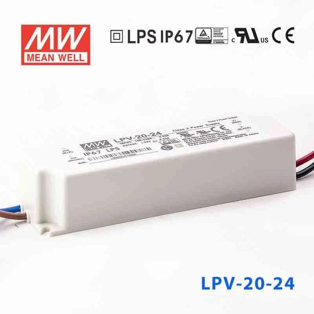 Mean Well LPV - 20 - 24 Power Supply 20W 24V - LPV - 20 - 24 - powersupplymall.com