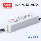 Mean Well LPV - 20 - 5 Power Supply 20W 5V - LPV - 20 - 5 - powersupplymall.com