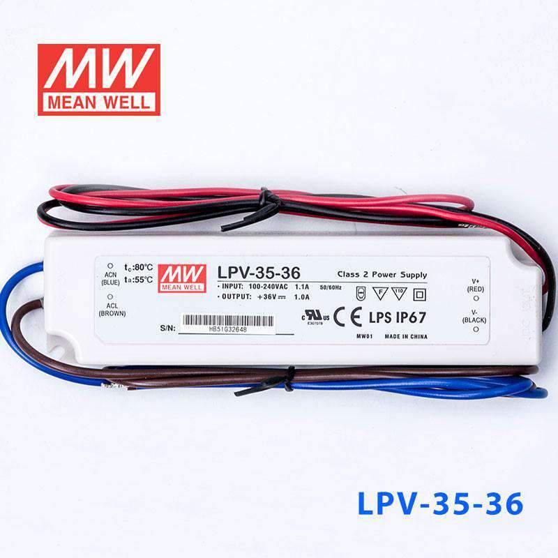 Mean Well LPV - 35 - 36 Power Supply 35W 36V - LPV - 35 - 36 - powersupplymall.com