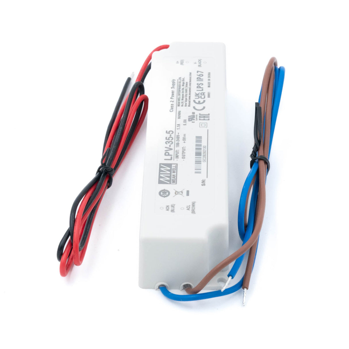 Mean Well LPV - 35 - 5 Power Supply 35W 5V - LPV - 35 - 5 - powersupplymall.com