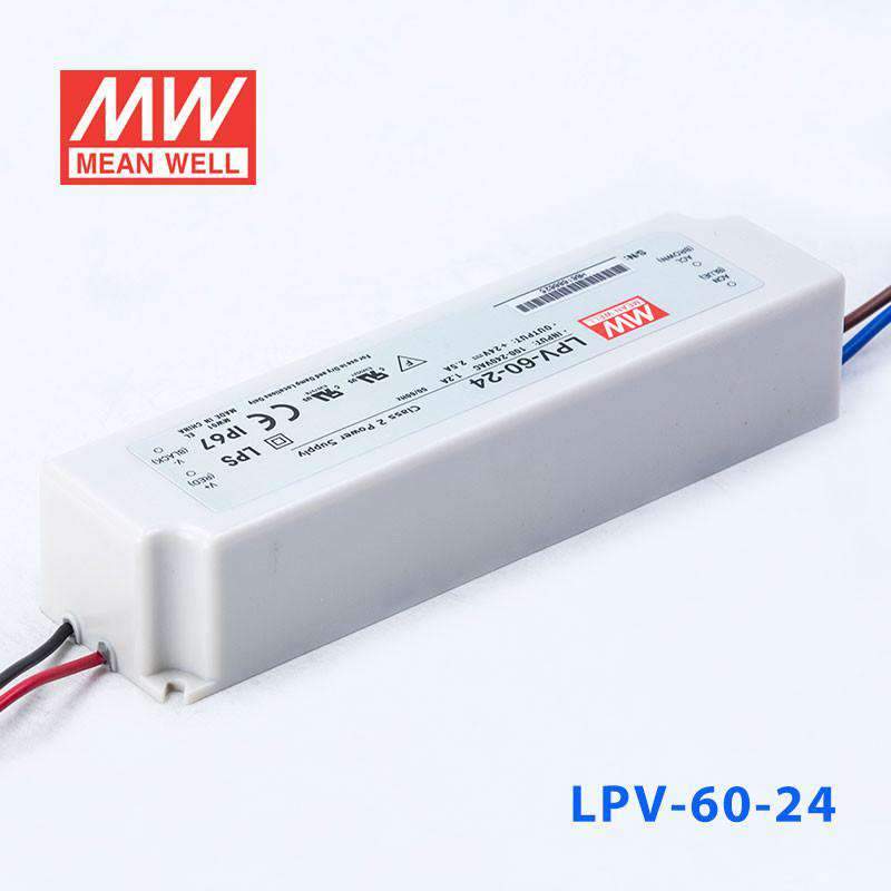 Mean Well LPV - 60 - 24 Power Supply 60W 24V - LPV - 60 - 24 - powersupplymall.com