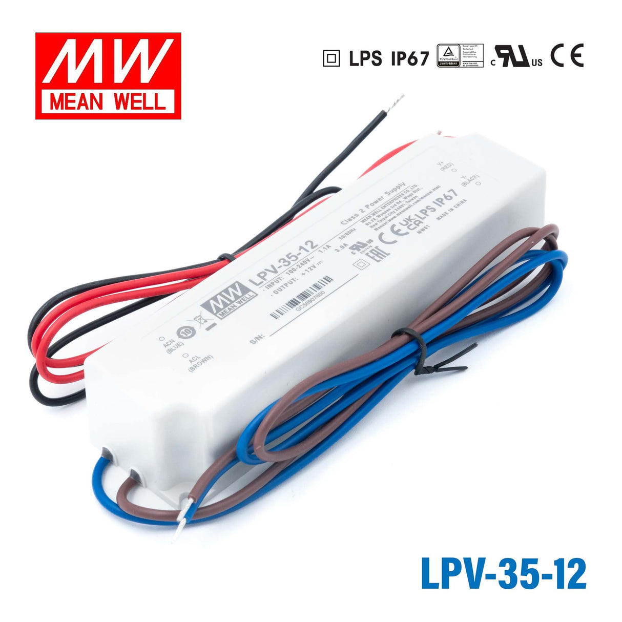Mean Well LPV Series LED Power Supply 12V (20~150W) -  - powersupplymall.com