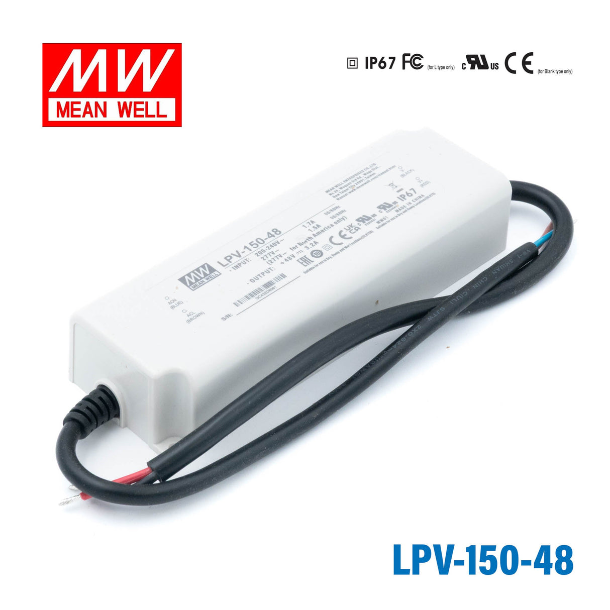 Mean Well LPV Series LED Power Supply 48V (60~150W) - powersupplymall.com