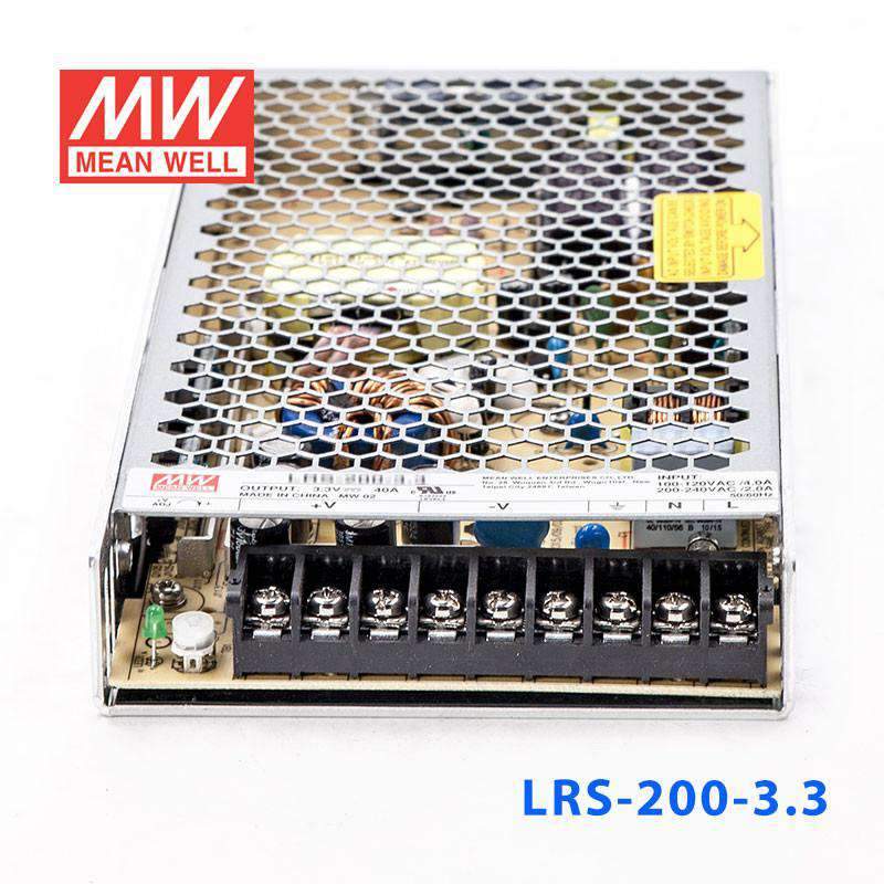 Mean Well LRS - 200 - 3.3 Power Supply 200W 3.3V - LRS - 200 - 3.3 - powersupplymall.com