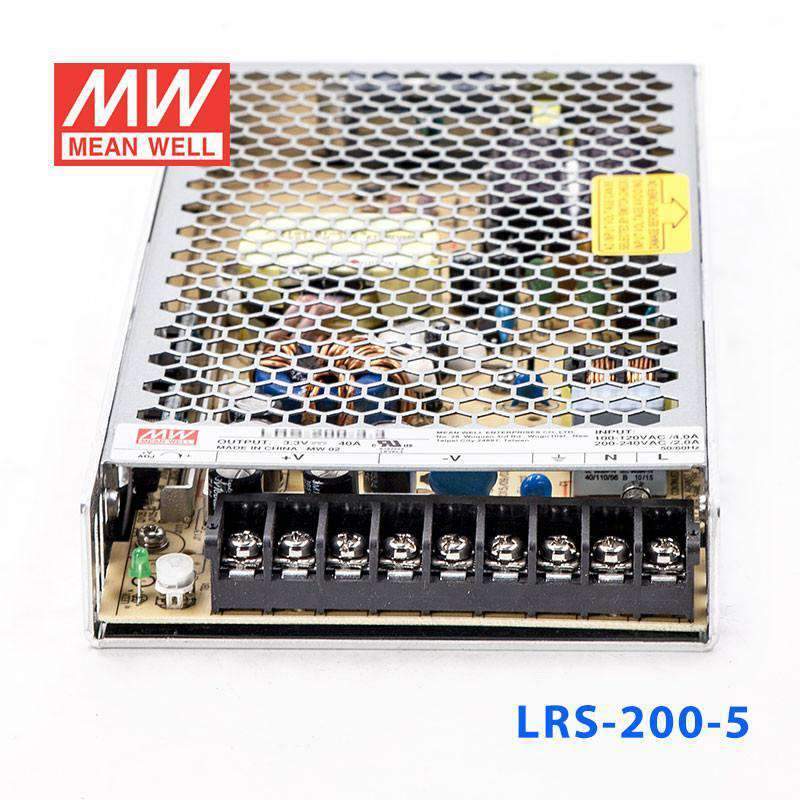 Mean Well LRS - 200 - 5 Power Supply 200W 5V - LRS - 200 - 5 - powersupplymall.com