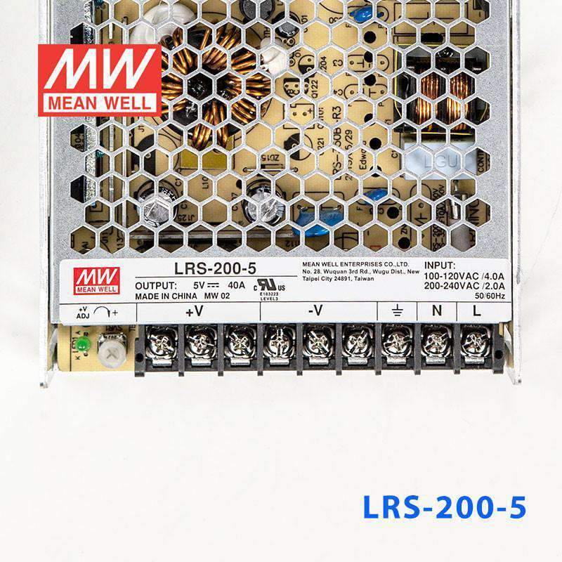 Mean Well LRS - 200 - 5 Power Supply 200W 5V - LRS - 200 - 5 - powersupplymall.com