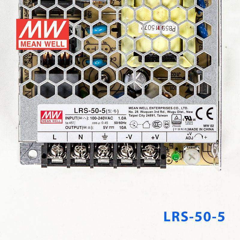 Mean Well LRS - 50 - 5 Power Supply 50W 5V - LRS - 50 - 5 - powersupplymall.com