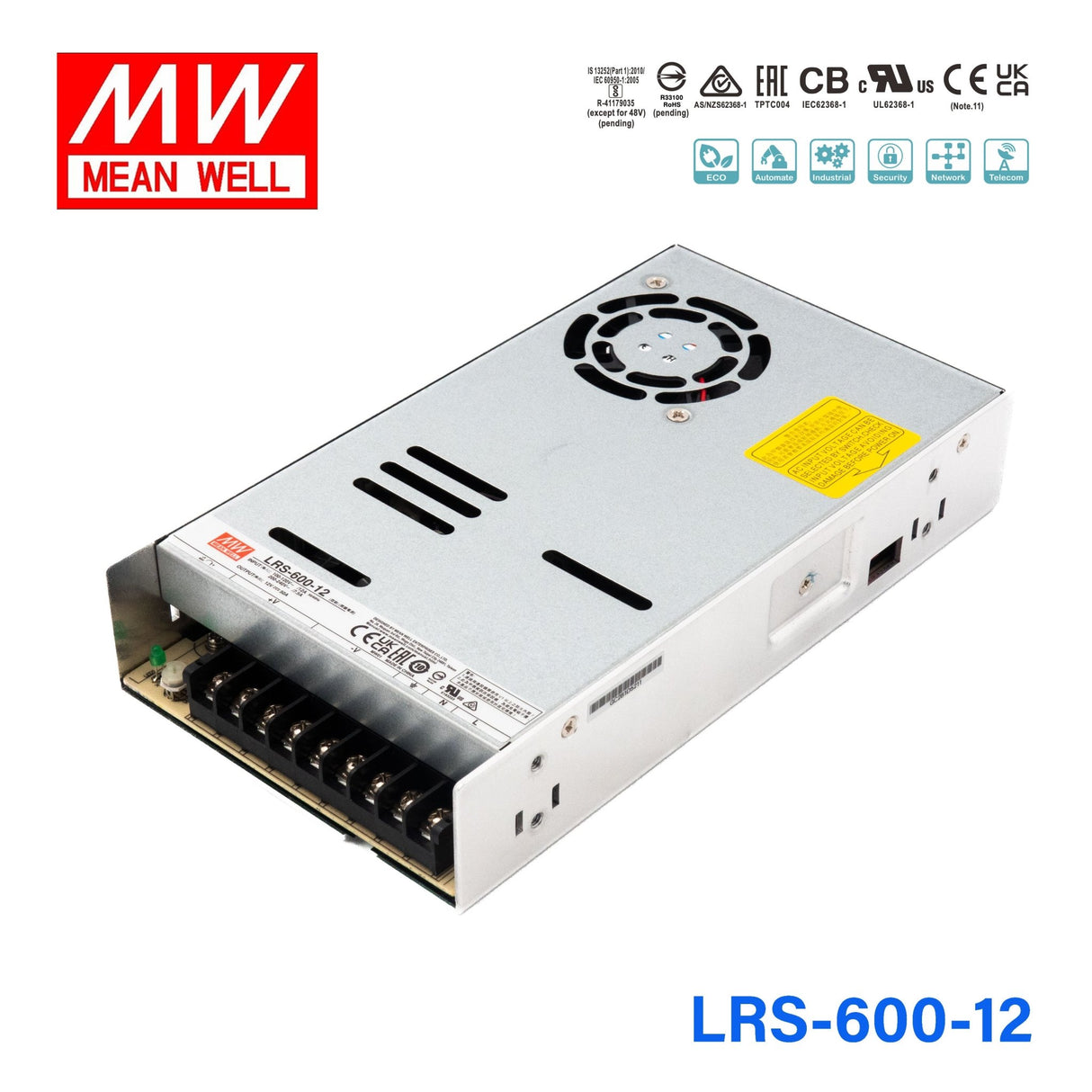 Mean Well LRS - 600 - 12 Power Supply 600W 12V - LRS - 600 - 12 - powersupplymall.com