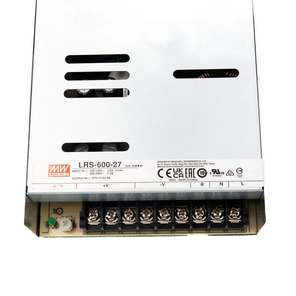 Mean Well LRS - 600 - 27 Power Supply 600W 27V - lrs-600-27 - powersupplymall.com